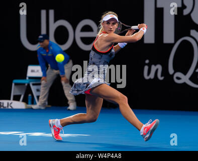 Lesia Tsurenko der Ukraine in Aktion während der Endrunde der 2019 Brisbane International WTA Premier Tennis Turnier Stockfoto