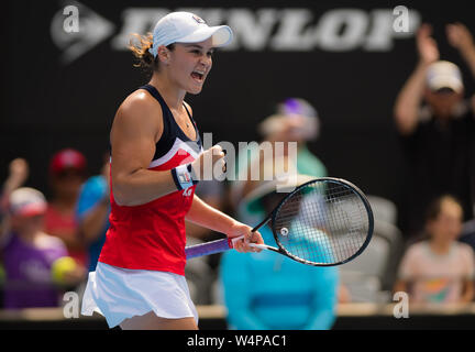 Ashleigh Barty von Australien in Aktion während ihrer zweiten Runde Spiel 2019 Sydney internationalen WTA Premier Tennis Turnier Stockfoto