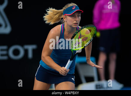 Darja Gavrilova von Australien in Aktion in der ersten Runde der 2019 Sydney internationalen WTA Premier Tennis Turnier Stockfoto