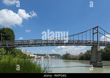 Fußgängerbrücke Innsteg, Passau, Niederbayern, Bayern, Deutschland Stockfoto