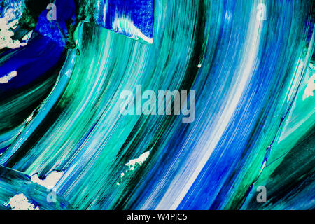 Blaue Tinte Öl Acryl Pinsel Striche Textur Malerei Hintergrund Stockfoto