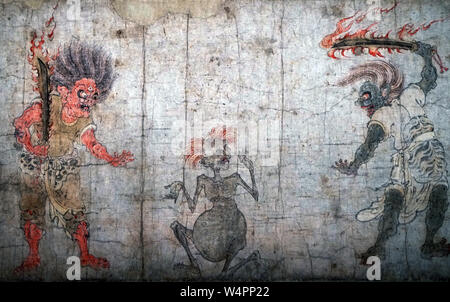 Gaki Zoshi (hungrige Geister Scrollen), Detail, Farbe auf Papier, Heian Periode, 12. Jahrhundert Stockfoto