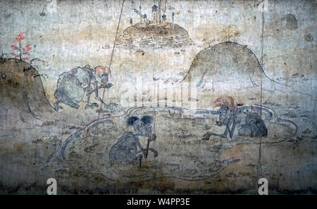 Gaki Zoshi (hungrige Geister Scrollen), Detail, Farbe auf Papier, Heian Periode, 12. Jahrhundert Stockfoto