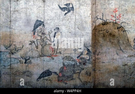 Gaki Zoshi (hungrige Geister Scrollen), Detail, Farbe auf Papier, Heian Periode, 12. Jahrhundert Stockfoto