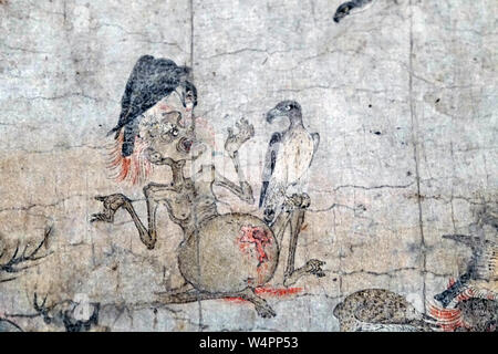 Gaki Zoshi (hungrige Geister Scrollen), Detail, Farbe auf Papier, Heian Periode, 12. Jahrhundert Stockfoto