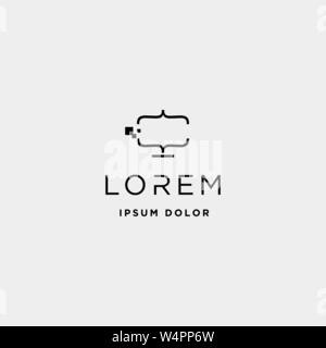 Codierung digital Logo Design Template vector Programmiergeräts an lineart Symbol Stock Vektor