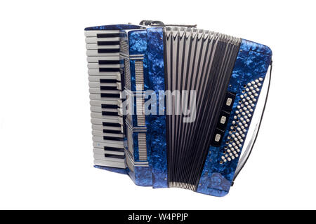 Harmonika/Akkordeon auf weißem Hintergrund Stockfoto