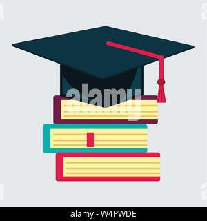Skalenhaube mit Buch Vector Illustration Stock Vektor