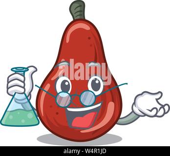 Professor rote Birnen in einem Cartoon Warenkorb Vector Illustration Stock Vektor