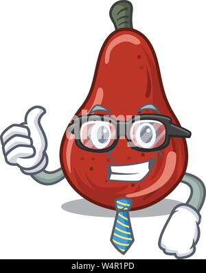 Geschäftsmann rote Birnen in einem Cartoon Warenkorb Vector Illustration Stock Vektor
