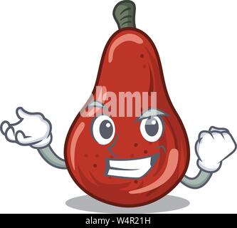Erfolgreiche rote Birnen in einem Cartoon Warenkorb Vector Illustration Stock Vektor