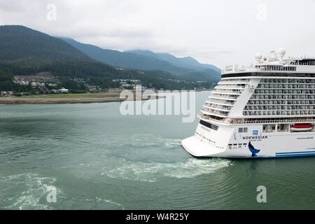 Norwegische Freude angedockt in Juneau, Alaska. Stockfoto