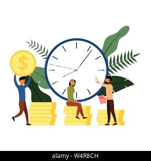 Zeit ist Geld, Business und Management Konzept mit Charakter, Vektor, Abbildung Stock Vektor