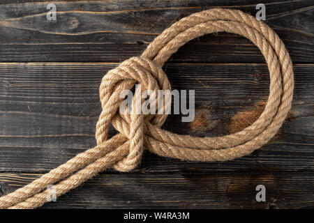 Palstek auf Bight Knoten. Seil Knoten. Stockfoto