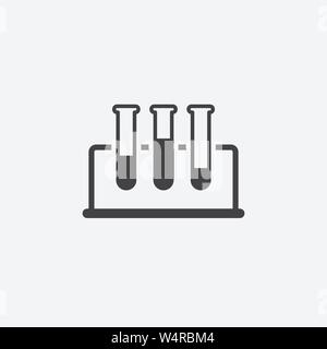 Glyphensymbol für Labortests. Monochromes Design einfaches Element. Schwarzes Farblabortestsymbol für Web und mobile Geräte. Sammlung von Gesundheitsleistungen Stock Vektor