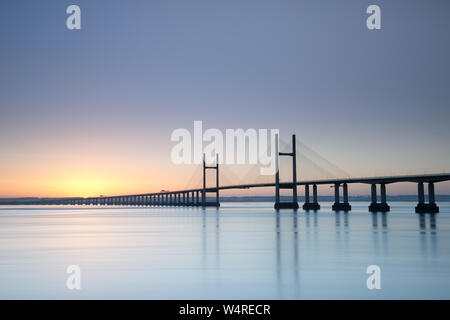 Severn Bridge, zweite Severn Crossing Bridge, die Verknüpfung von Wales und England Stockfoto