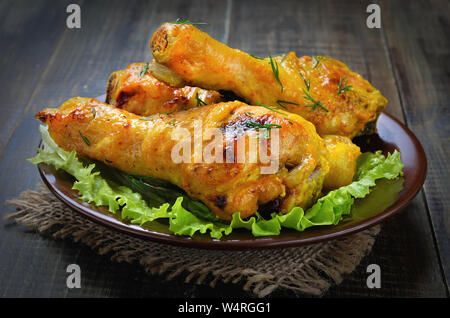 Hähnchen brustfilets auf Platte, Ansicht schließen Stockfoto