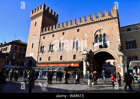 Ferrara Rathaus, Emilia-Romagna, Italien Stockfoto