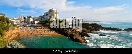 Strand und Stadt Biarritz, Baskenland, Frankreich Stockfoto