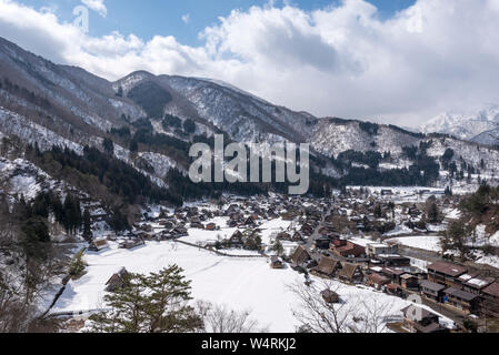 Shirakawa Dorf im Winter, Präfektur Gifu, Japan Stockfoto