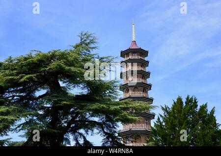 Die große Pagode Kew Gardens London England Großbritannien Stockfoto