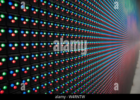 Led-Bildschirm wird angezeigt, wenn Sie den Arbeitsplatz öffnen. Stockfoto