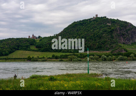 Blick auf Schloss Drachenburg von Bonn-Mehlem, Deutschland. Stockfoto