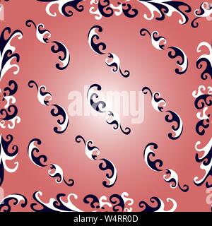 Blütenblätter abstract Vector nahtlose Muster auf einem rosa Hintergrund mit Beleuchtung Stock Vektor