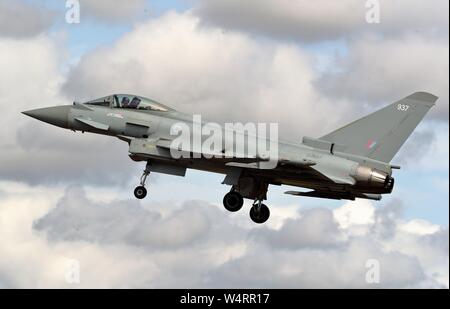 RAF Eurofighter Typhoon der Royal International Air Tattoo RIAT 2019 an RAF Fairford, Gloucestershire, VEREINIGTES KÖNIGREICH Stockfoto