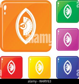 Power Meter Icons Set Vector Farbe Stock Vektor