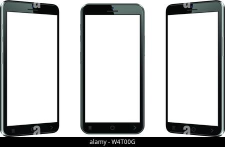 Mobiltelefon mit verschiedenen Ansichten Stock Vektor