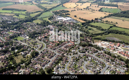 Luftaufnahme von Stamford Bridge Dorf in der Nähe von York, Großbritannien Stockfoto