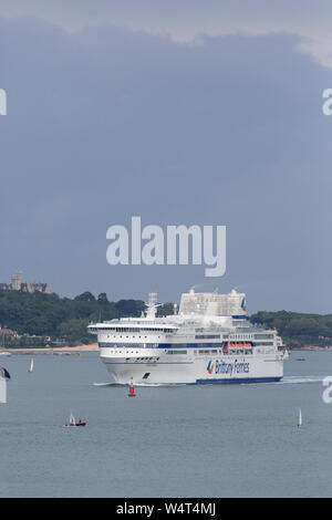 Pont-Aven kommt an Santander aus Plymouth. Stockfoto