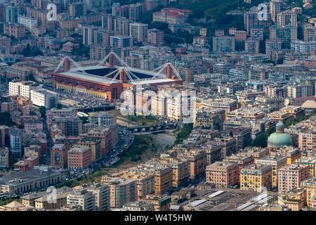 Genua Stadt Marassi Fußball Stadion Luftaufnahme panorama Stockfoto