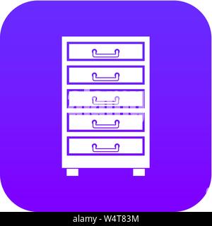 Holzgehäuse mit Schubladen Symbol digital Purple Stock Vektor