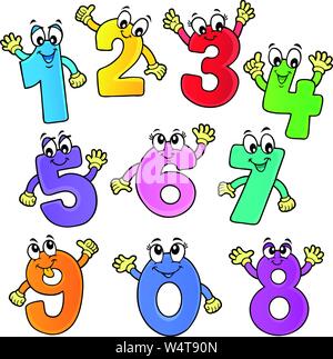Cartoon zahlen Thema Set 2-eps 10 Vector Illustration. Stock Vektor