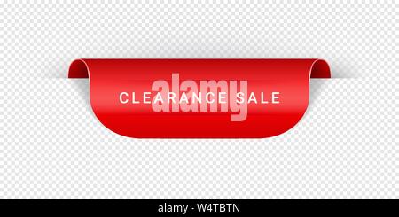 Sonderangebote Vektor Sticker, Tag, Banner, Label, Zeichen Oder Band Realistisches Rotes Origami-Stil Vektor-Papierband Für Web-Banner Oder Print Poster. Stock Vektor