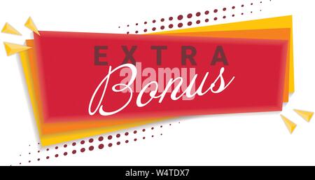 Extra Bonus Banner Template Design. Vector Illustration. Eps 10. Stock Vektor
