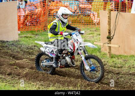 Bainbridge & District Motor Club jährliche Hill Climb Veranstaltung in Heidelsheim, North Yorkshire, UK. Stockfoto