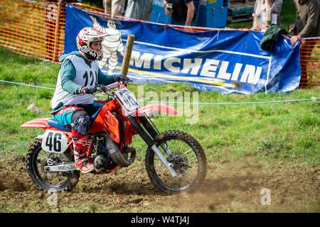 Bainbridge & District Motor Club jährliche Hill Climb Veranstaltung in Heidelsheim, North Yorkshire, UK. Stockfoto