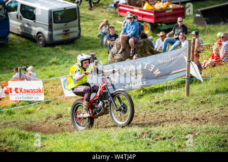 Bainbridge & District Motor Club jährliche Hill Climb Veranstaltung in Heidelsheim, North Yorkshire, UK. Stockfoto