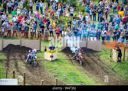 Bainbridge & District Motor Club jährliche Hill Climb Veranstaltung in Heidelsheim, North Yorkshire, UK. Stockfoto