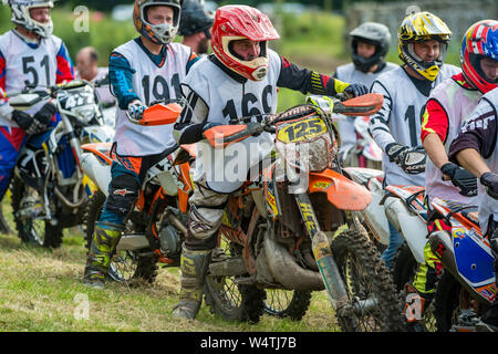 Bainbridge & District Motor Club jährliche Hill Climb Veranstaltung in Heidelsheim, North Yorkshire, UK. Stockfoto