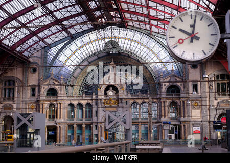 Belgien, Antwerpen: der Hauptbahnhof, der Bahnhof Antwerpen-Centraal Stockfoto