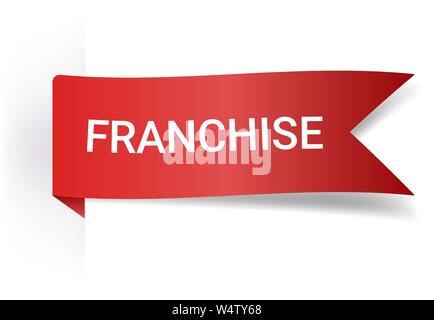 Franchise realistische Detaillierte gekrümmte Papier Banner. Bänder mit Platz für Text. Auf weissem Hintergrund. Vector Illustration. Designelemente. Eps 10. Stock Vektor
