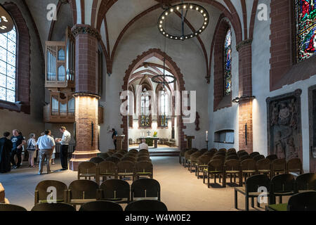 Frankfurt am Main, Juli 2019. Ein Blick auf die Alte Nikolaikirche, Römerberg Square Stockfoto