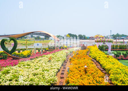 Nakhon Sawan, Thailand - 12 April, 2019: Blick von Pasan, das Denkmal für die Herkunft der Fluss Chao Phraya Nakhon Sawan in Thailand. Dies ist t Stockfoto