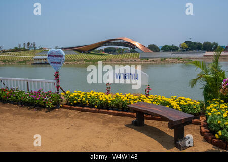 Nakhon Sawan, Thailand - 12 April, 2019: Blick von Pasan, das Denkmal für die Herkunft der Fluss Chao Phraya Nakhon Sawan in Thailand. Dies ist t Stockfoto