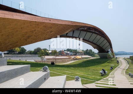 Nakhon Sawan, Thailand - 12 April, 2019: Blick von Pasan, das Denkmal für die Herkunft der Fluss Chao Phraya Nakhon Sawan in Thailand. Dies ist t Stockfoto