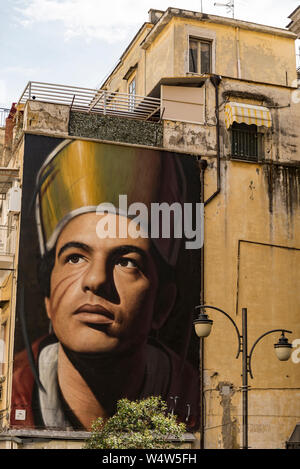 San Gennaro Jorit der Murales in Neapel, Italien Stockfoto